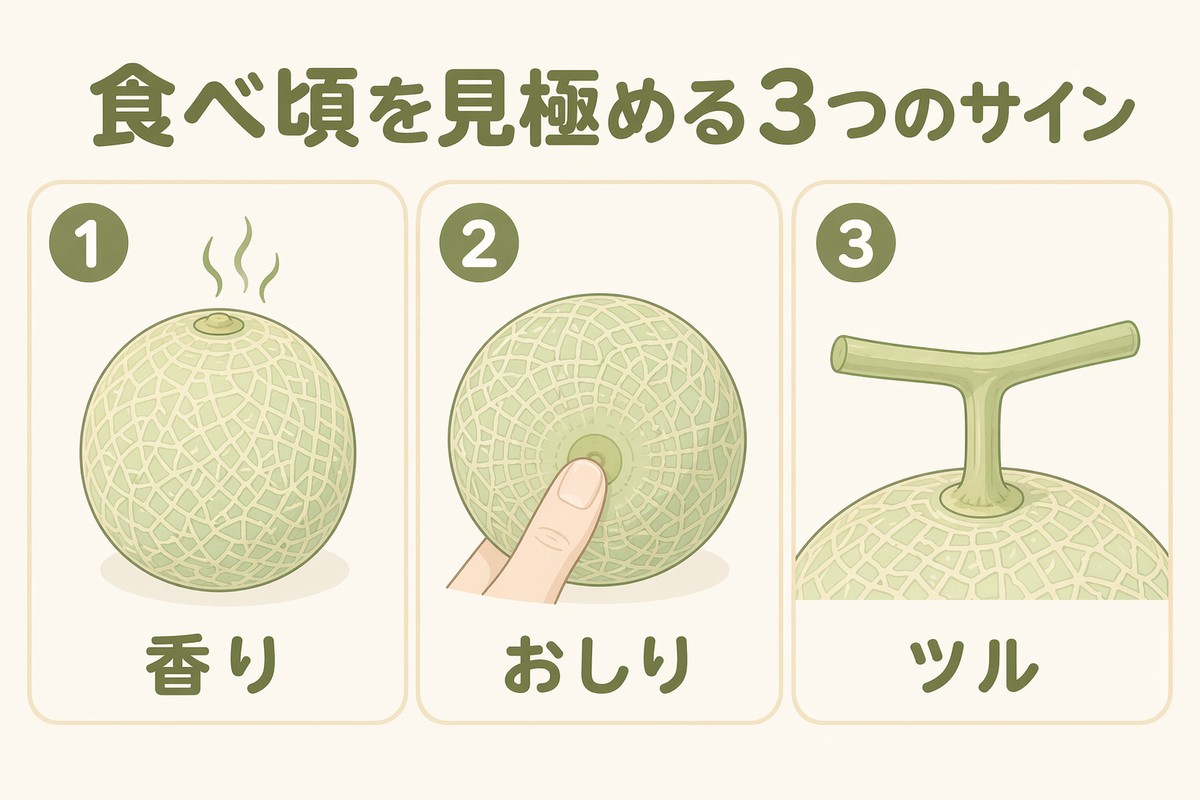 メロンの食べ頃を見極める3つのサイン 香り・おしり・ツル