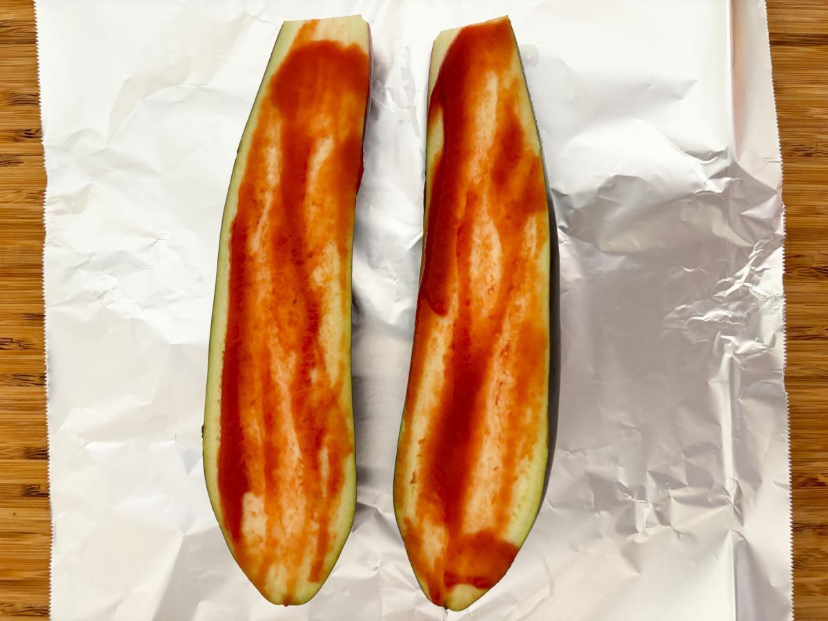 ケチャップを塗った状態