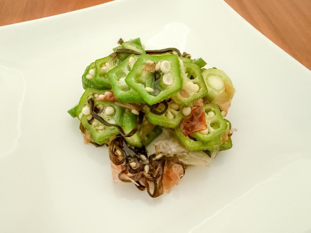 オクラと塩こんぶの和え物 完成