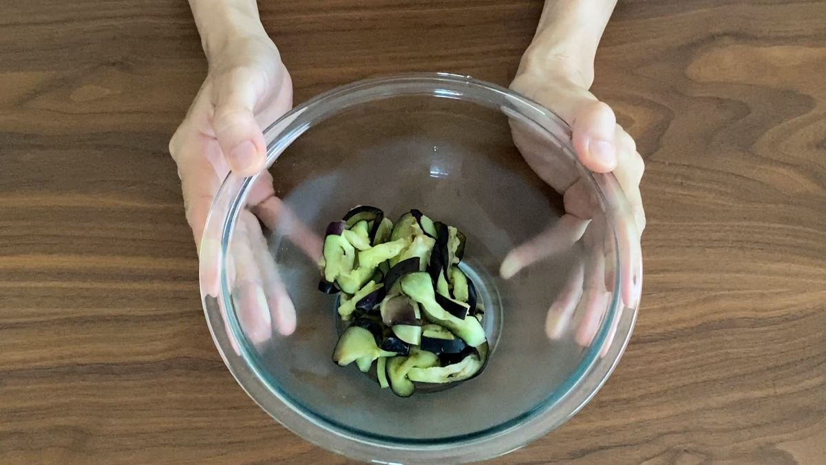 水気を絞った様子