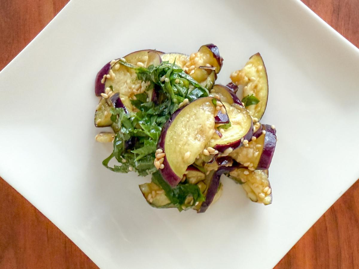 なすと大葉の甘酢和え(完成)