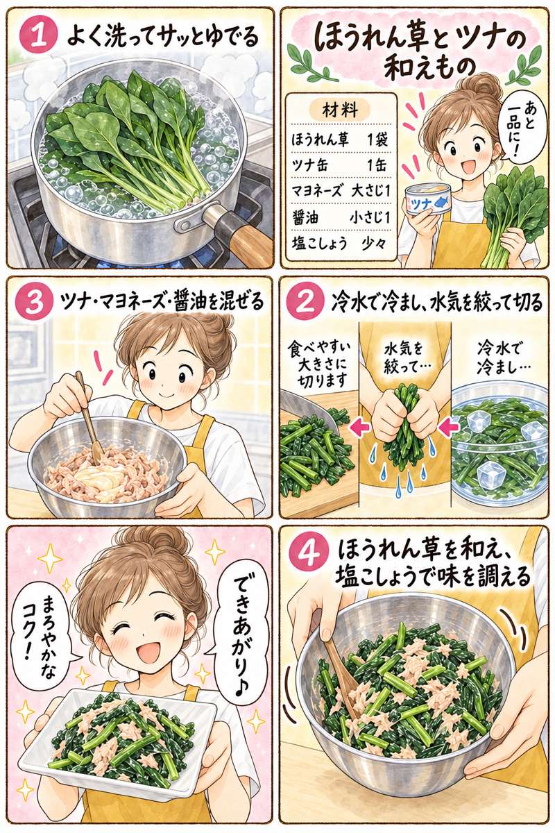漫画_ほうれん草とツナ
