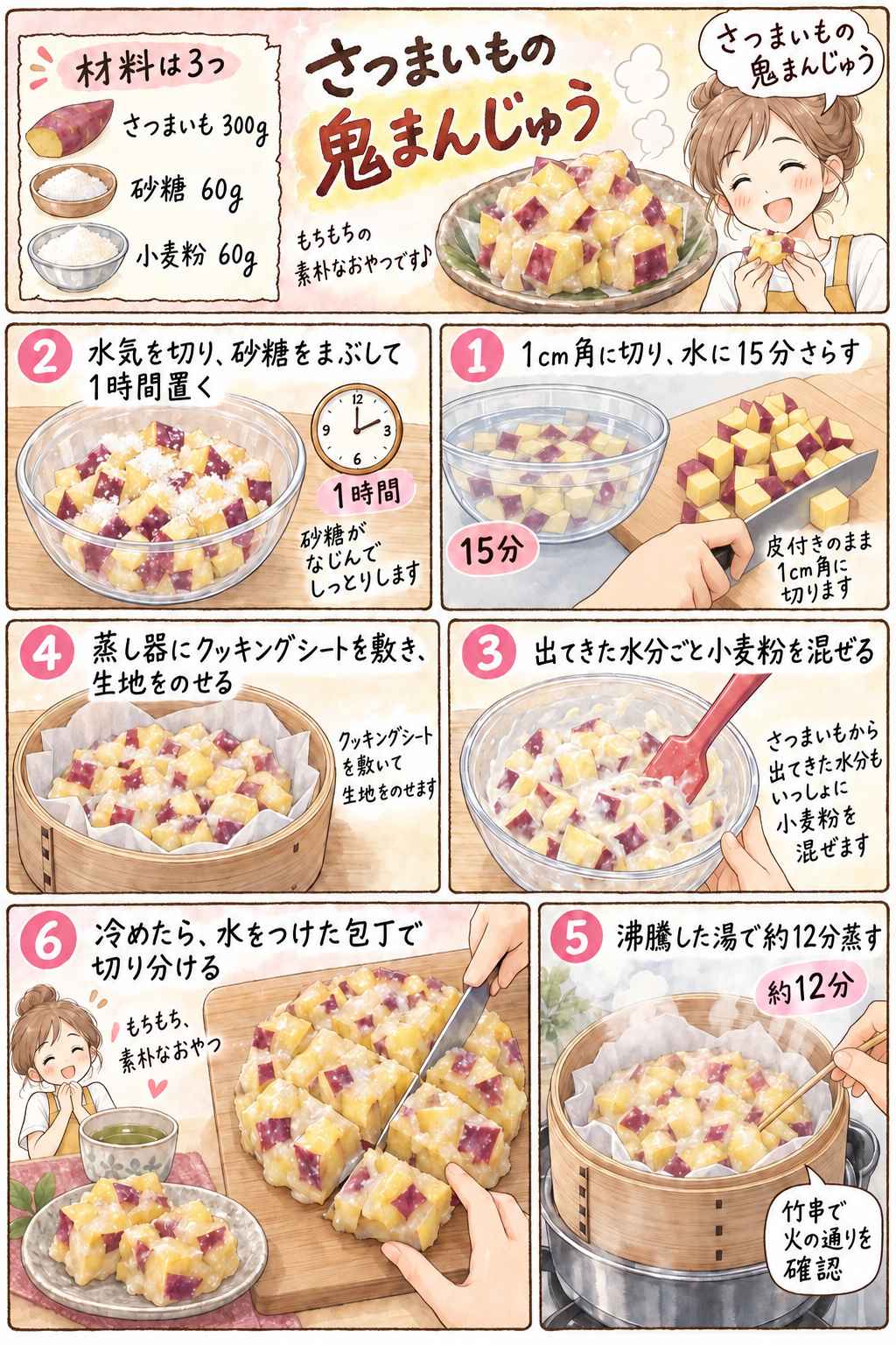 漫画：漫画　さつまいもの鬼まんじゅう