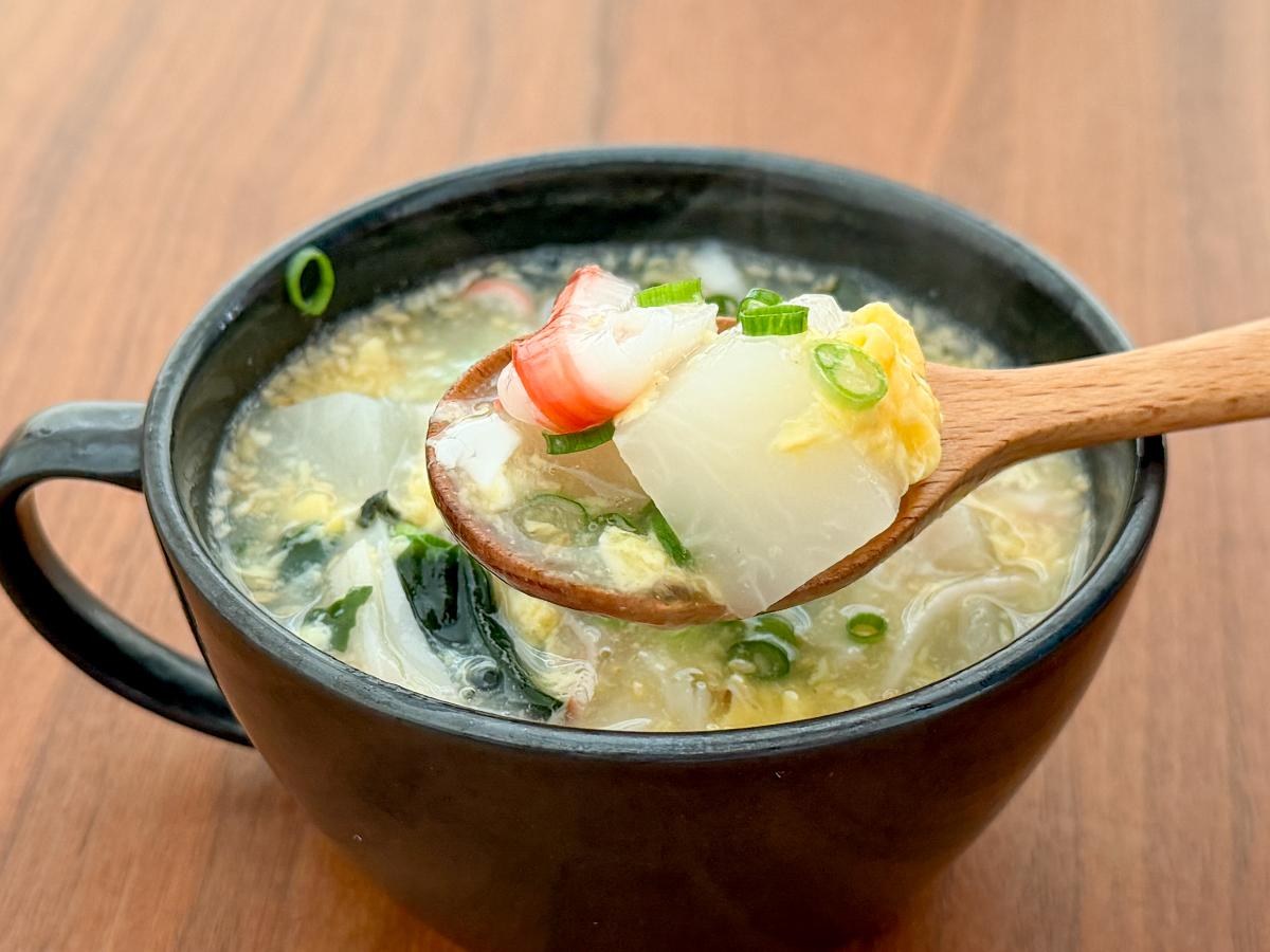 かぶとカニカマのかき玉中華スープ