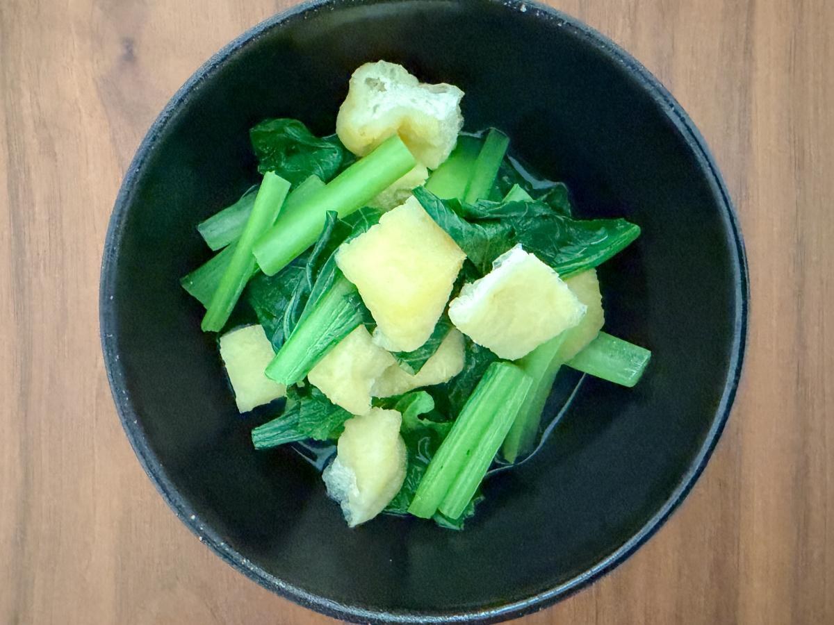 小松菜と油揚げの白だし煮浸し