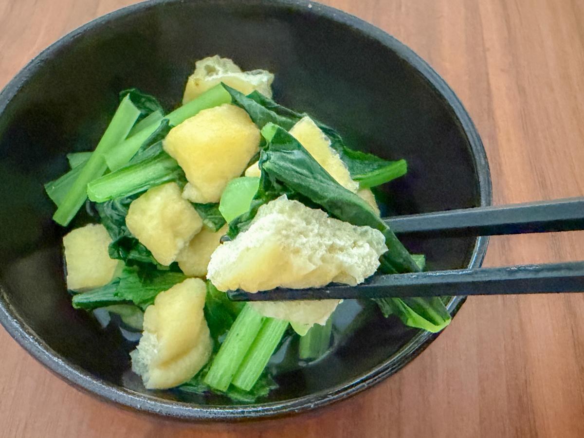 小松菜と油揚げの白だし煮浸し