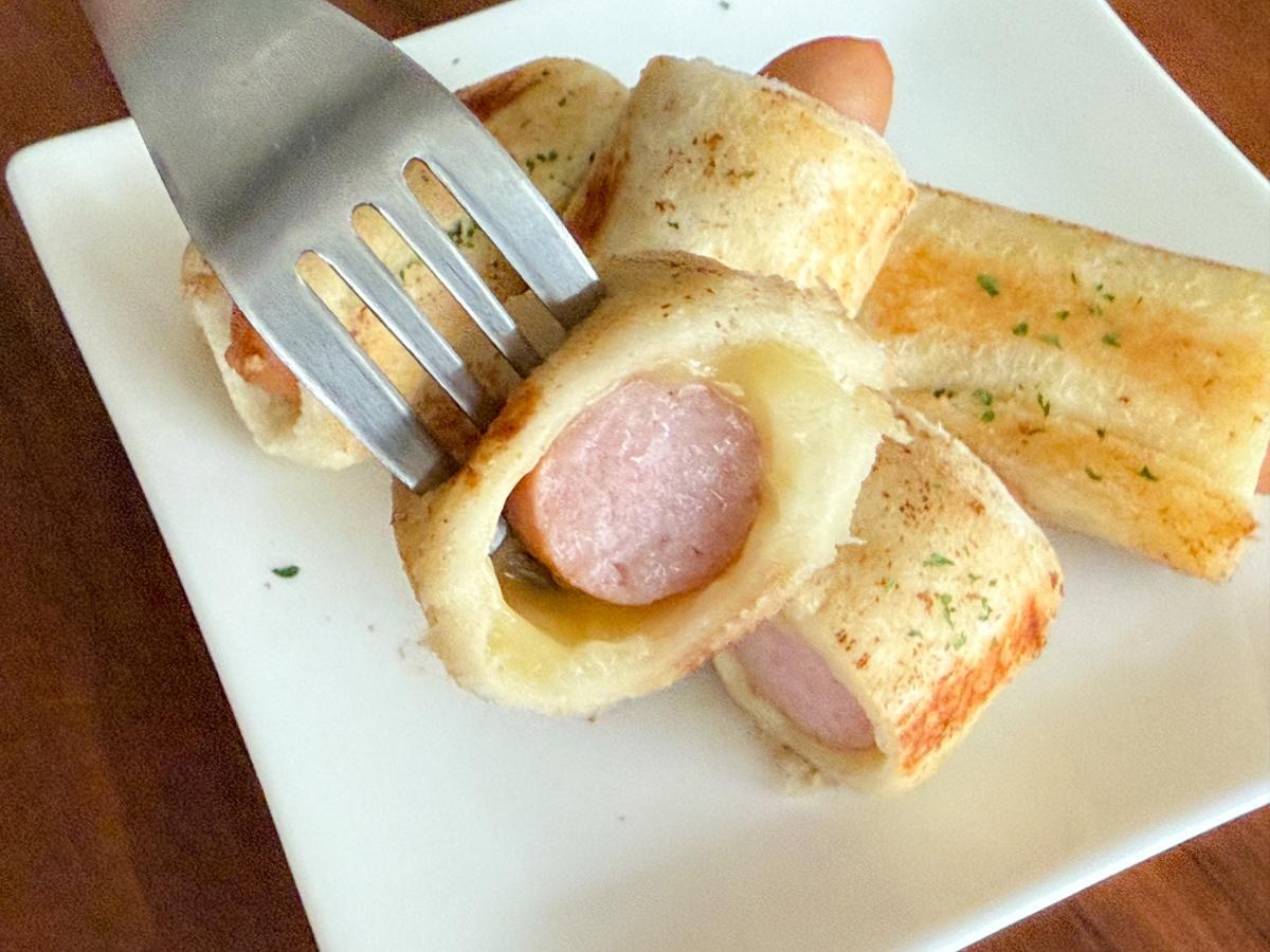 ウインナーの食パン巻き